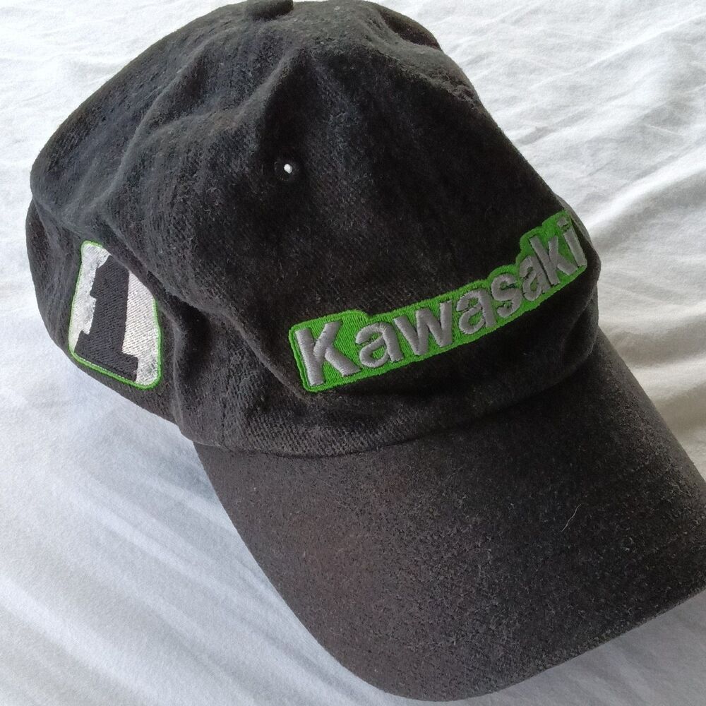 Kawasaki Embroidered Logo Forte Gear Baseball Hat Adjustable Black Green Cotton